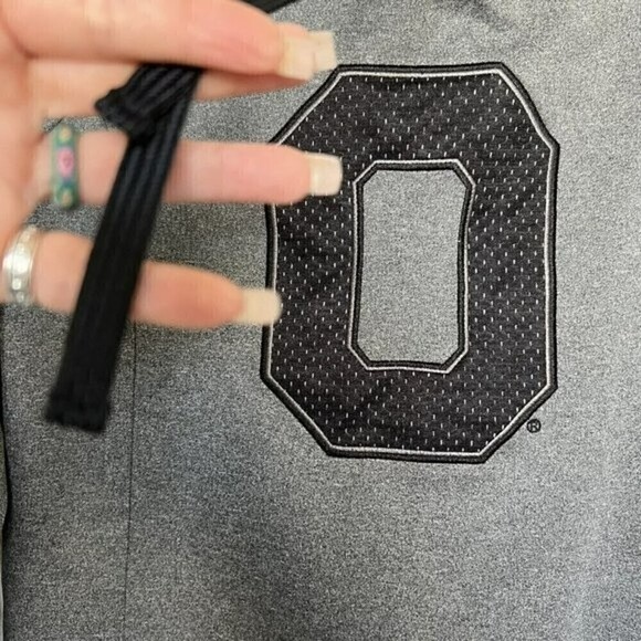 VARSITY preppy hoodie Pullover Sweatshirt SMALL grey number 0 Activewear - Picture 5 of 8